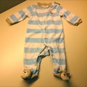 CARTER'S 9-MONTH BOY MIXED STRIPE BEAR ONESIE EUC